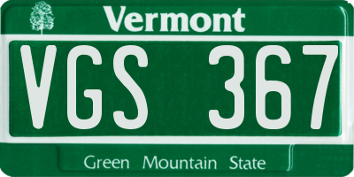 VT license plate VGS367