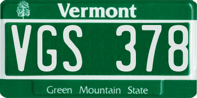 VT license plate VGS378