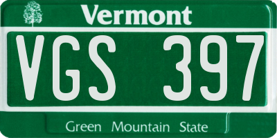 VT license plate VGS397
