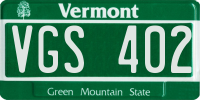 VT license plate VGS402