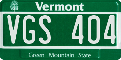 VT license plate VGS404