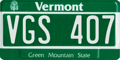 VT license plate VGS407