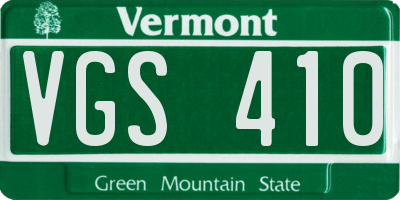 VT license plate VGS410