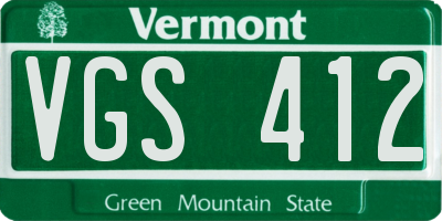 VT license plate VGS412