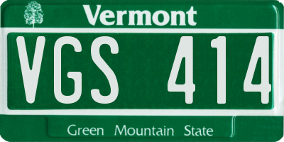 VT license plate VGS414