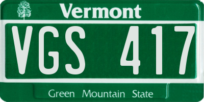 VT license plate VGS417