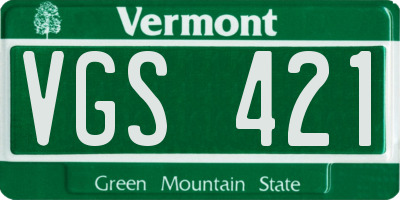 VT license plate VGS421
