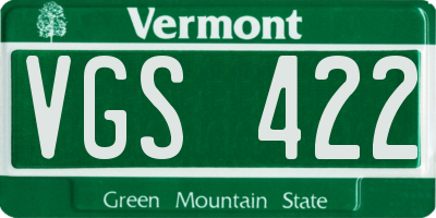 VT license plate VGS422