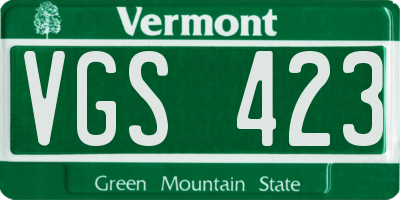 VT license plate VGS423