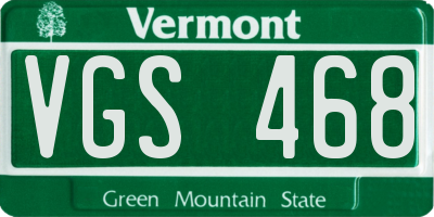 VT license plate VGS468