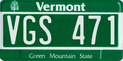 VT license plate VGS471