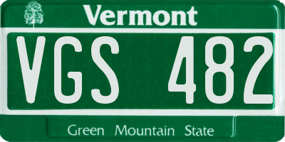 VT license plate VGS482