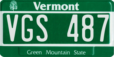 VT license plate VGS487
