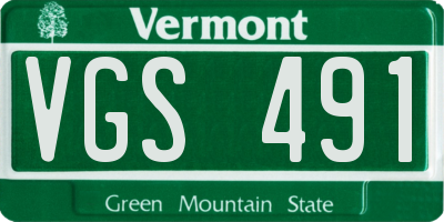 VT license plate VGS491