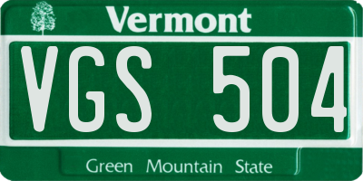 VT license plate VGS504