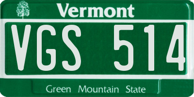 VT license plate VGS514