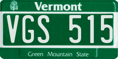 VT license plate VGS515