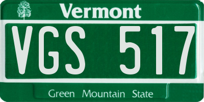 VT license plate VGS517
