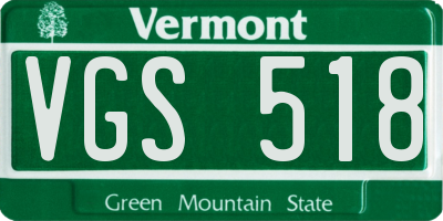 VT license plate VGS518