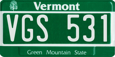 VT license plate VGS531