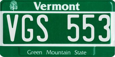 VT license plate VGS553