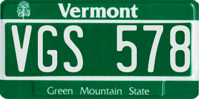 VT license plate VGS578