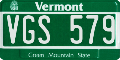 VT license plate VGS579