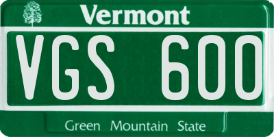VT license plate VGS600