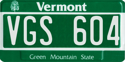 VT license plate VGS604