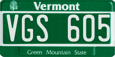 VT license plate VGS605