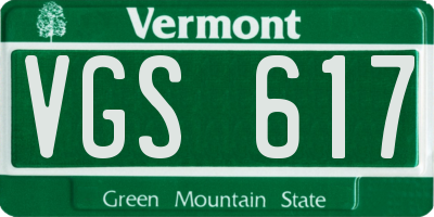 VT license plate VGS617