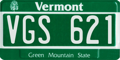 VT license plate VGS621