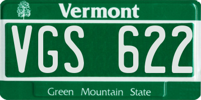 VT license plate VGS622