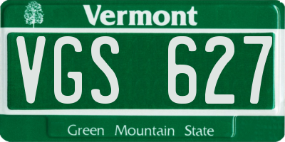 VT license plate VGS627