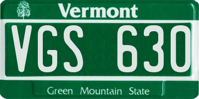VT license plate VGS630