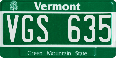 VT license plate VGS635