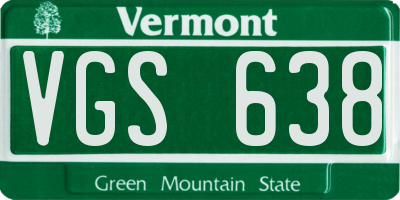 VT license plate VGS638