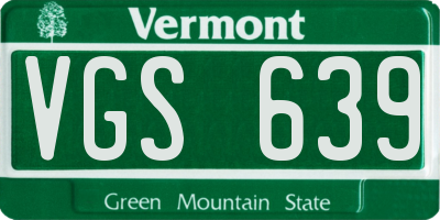VT license plate VGS639