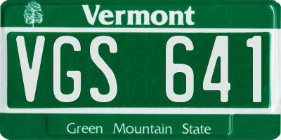 VT license plate VGS641