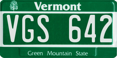 VT license plate VGS642