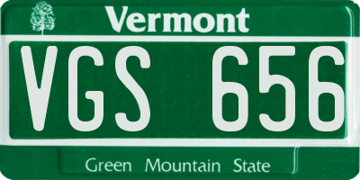 VT license plate VGS656