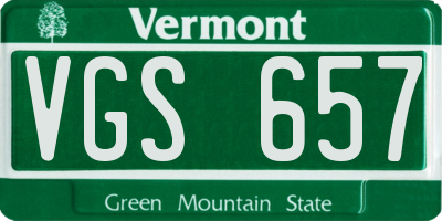 VT license plate VGS657