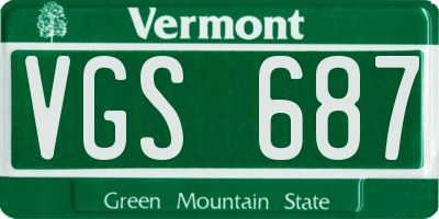 VT license plate VGS687