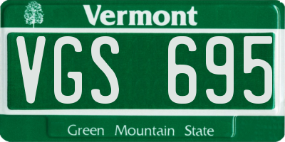 VT license plate VGS695