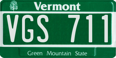 VT license plate VGS711