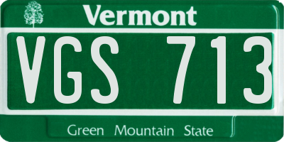 VT license plate VGS713