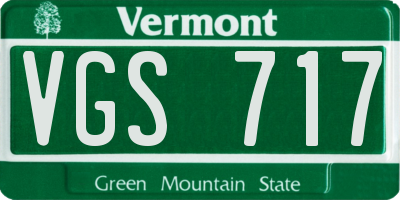 VT license plate VGS717