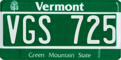 VT license plate VGS725