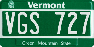 VT license plate VGS727