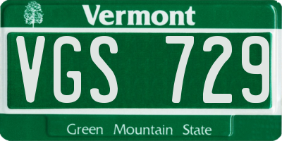 VT license plate VGS729